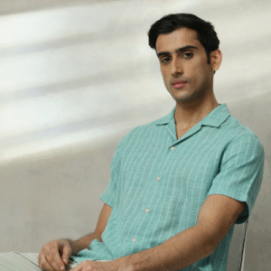 Mint Green Stripe Shirt  Smart Fit